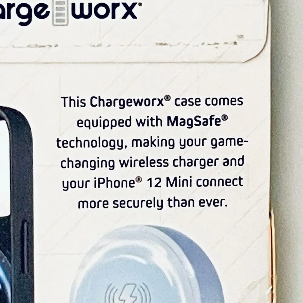 NWT New in Box  charge worx iphone 12 mini Black case with magsafe technology